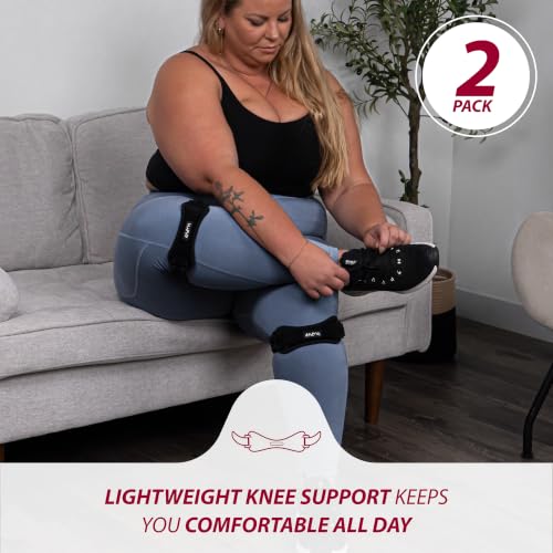 KARM Plus Size Knee Brace Patellar Tendon Support – Black 2 Pack (XXL–6XL)