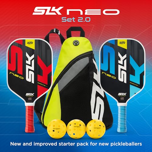 Pickleball Paddle Set with 2 Paddles, Pickleballs & Bag - Red & Blue