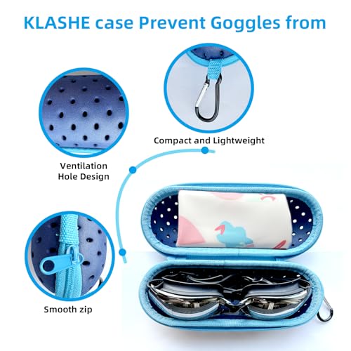 Swim Goggle Case - Shockproof EVA with Drainage Holes - Orange