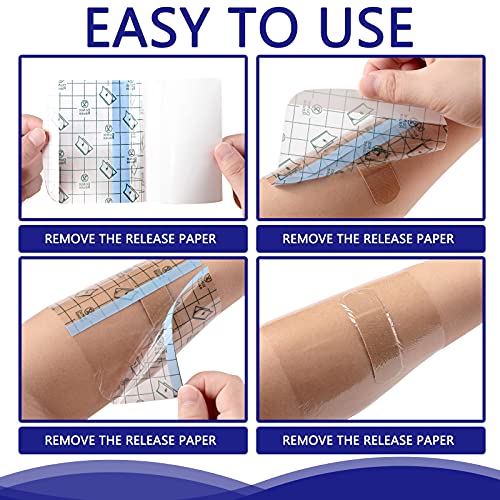 Nuanchu Waterproof Adhesive Tattoo Bandages 60 Pcs - 3.9x5.1 & 6x7.7 Inch Skin Cover