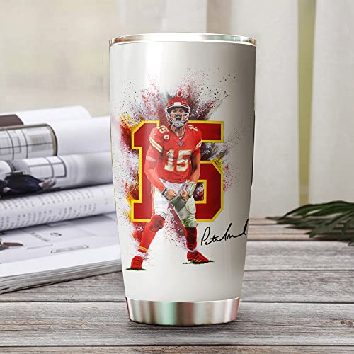TEERABBIT Patrick Mahomes II Insulated Stainless Steel Tumbler 20oz - Go Big Or Go Mahomes Gift for Football Fans