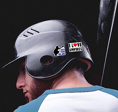 Baseball Umpire Sticker Set - I Love Umpires - 4 Pcs 2-Inch Full Color