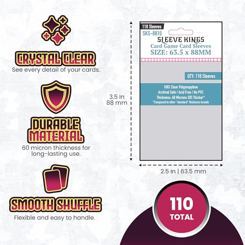 Standard Card Sleeves – 110 Count, Clear 60 Micron Thickness, MTG Size