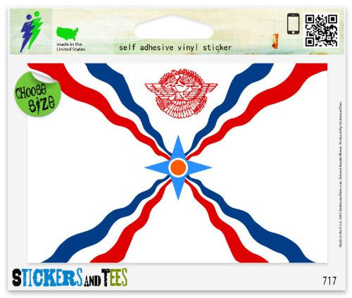 Assyrian Flag Vinyl Car Bumper Sticker - 5" x 3"