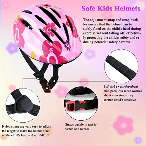 Pink Kids Helmet and Protective Gear Set for Ages 3-8 - Adjustable & Durable Safety Equipment