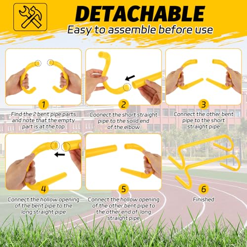 Speed Agility Training Hurdles - 6 Pcs 6" Detachable Hurdles