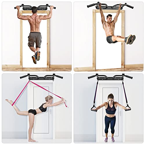 Heavy Duty Wall Mounted Pull Up Bar with Multi Handle Ball Grip