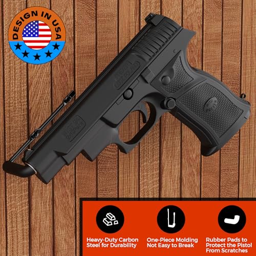 8Pcs Pistol Wall Mount Rack - Rubber Wrap Top for