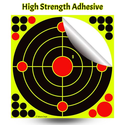 12x12 Inch Splatter Adhesive Targets, Reactive Shooting Stickers