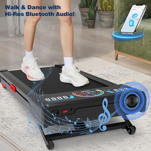 Under Desk Treadmill with 12% Auto Incline, 450 lb Capacity, Bluetooth Speaker