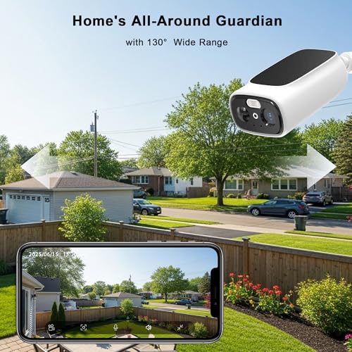 Solar Security Cameras Wireless Outdoor£¬2K Wireless Camera for Home Security, PIR/AI Motion Detection, IP66 Waterproof,Night Vision, 2-Way Audio, Cloud/SD Storage,2.4GHz/5G Dual-Band WiFi
