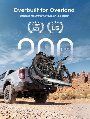 Durable Hitch Mount Bike Rack for 2 E-Bikes with Ramp - 200 lbs Capacity