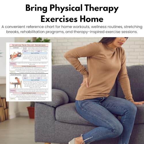 Sciatica Pain Relief Exercise Chart - Home Stretching Poster
