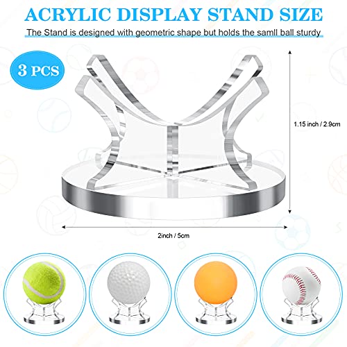 Acrylic Ball Display Stand Set - 3 Clear Holders for Sports Balls