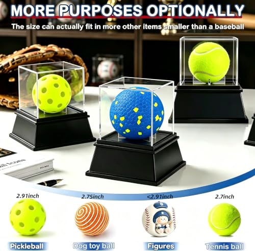 Baseball Display Case - UV Protected Acrylic Cube Holder - Round