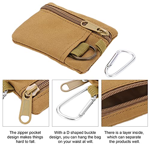 Compact EDC Pocket Pouch - Tactical Utility Organizer with Carabiner