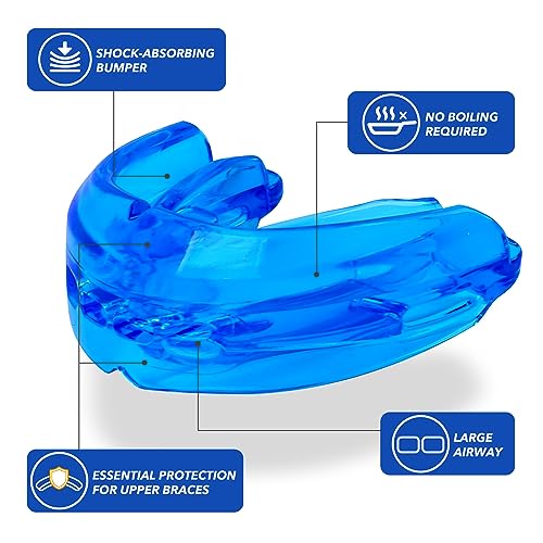 Mouth Guard for Sports - Soft, No Boiling, Blue/Strapless