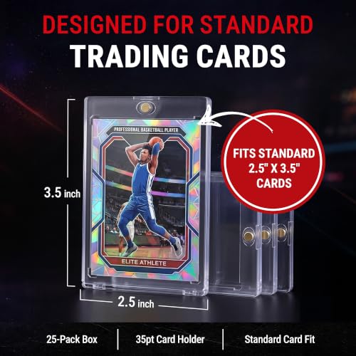 Magnetic Card Holder 35pt – UV Blocking Case for Standard Cards – 25-Pack