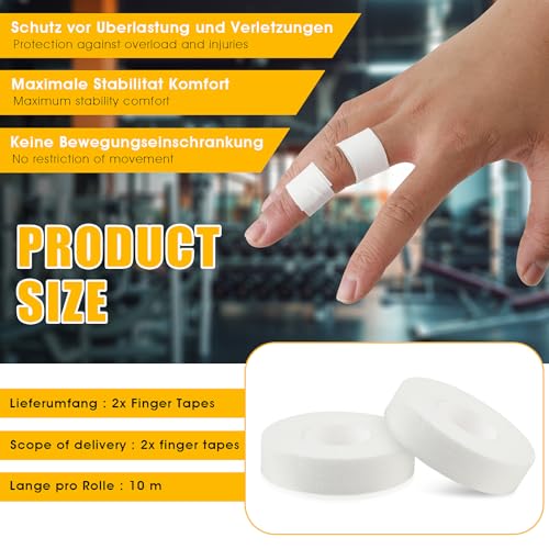 Extra Strong White Finger Tape - 0.6 Inch x 32 Feet Athletic Tape