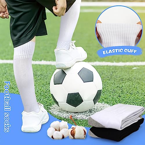 Athletic Soccer Socks - Black & White - Medium - 2 Pairs