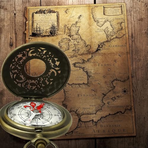 Waterproof Antique Brass Compass for Hiking & Camping