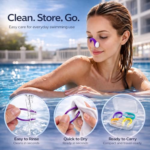 10-Pack Silicone Swimming Nose Clips - Waterproof Swim Plugs - Multi-Color 25