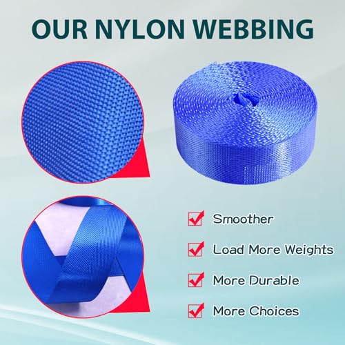 Heavy Duty Nylon Webbing Strap - 1 Inch Wide, 3.3 Yards, Black