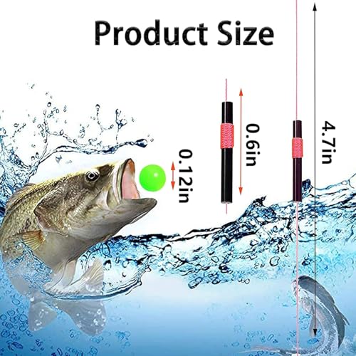 Fishing Bobber Stops with Glow Beads - Green, 50 Pieces