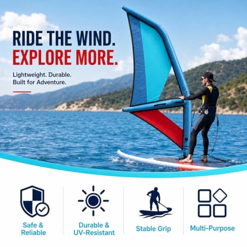 4.2m Inflatable Windsurfing Sail - Portable Paddle Board Sail