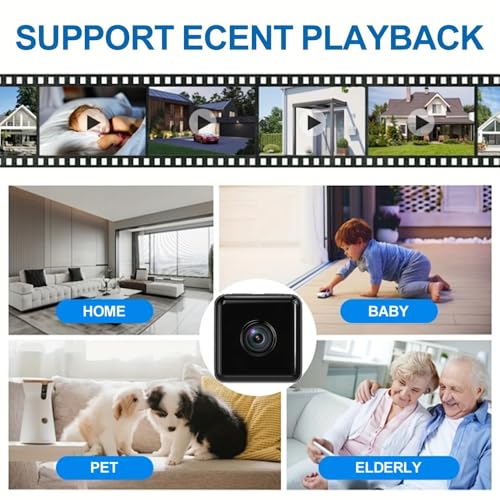 Small Indoor Outdoor Camera Security Wireless Home Cameras 4K Mini WiFi Pet Camaras, HD Tiny Nanny Cam,Wide Angle,Night Vision, Home Indoor Outdoor Camara,Can No Need WiFi Cams For House Security