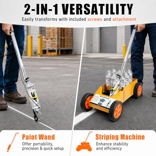 2-in-1 Parking Lot Line Striper & Paint Wand - 12-Can Capacity