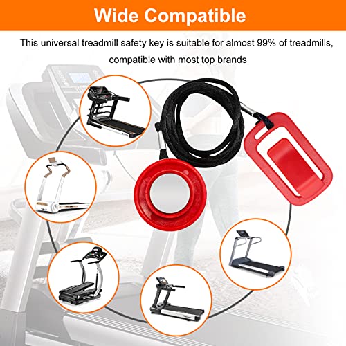 Universal Magnetic Treadmill Safety Key - Round Replacement - Bright Red