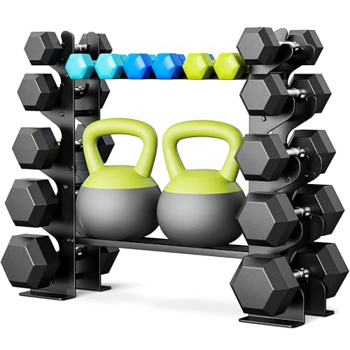 5-Tier Dumbbell Rack Stand for Home Gym - Heavy-Duty Storage