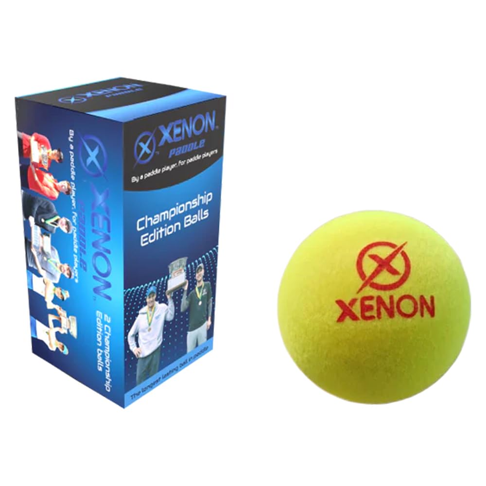 X Platform Tennis Balls by Xenon Paddle, Bright Yellow for High Visibility, Increases Spin, Superb Durability, APTA Approved, 2 Balls per Sleeve (2 Ball Sleeve Championship Edition)