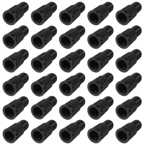 30pcs Presta Valve Caps - Black Plastic Bicycle Tire Caps