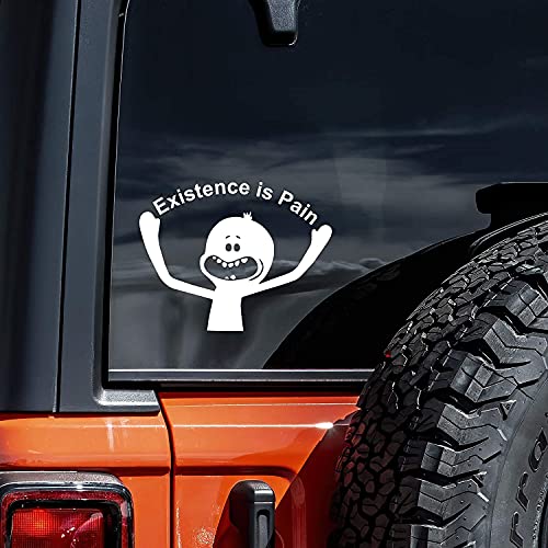 Existence is Pain Funny Decal - Car & Laptop Sticker, 6.5 x 8.5
