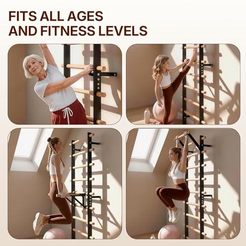 Swedish Ladder with Bars - Wooden Stall Bar & Suspension Trainer