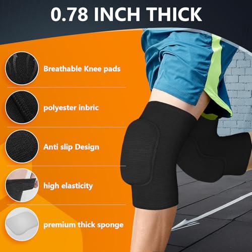 Volleyball Knee Pads - Soft Breathable Protection for Dance, Black Small