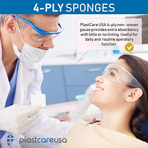 200 Count Non-Sterile 4-Ply Gauze Pads - Soft Dental & Medical Sponges