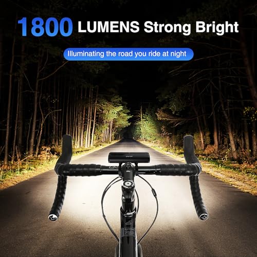 SEFONE Elongate 1800 Lumen Bike Light Set - Front & Back USB Rechargeable for Night Cycling