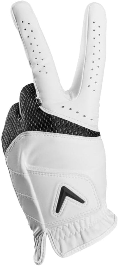 Callaway Golf Weather Spann Glove - Left Hand, Medium Cadet, White | 2-Pack for Optimal Grip