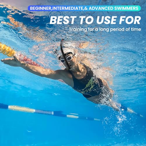 ForShine Black Swim Snorkel for Adults - Front-Mounted Pool & Open Water Training