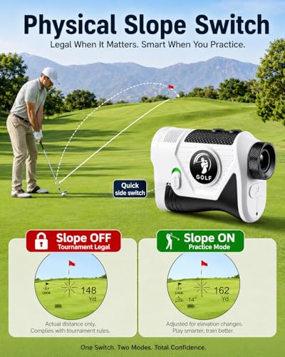 Golf Range Finder with Slope Switch - 1200 Yards, 7X Optics