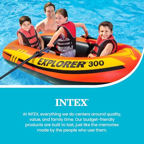 Compact Inflatable Boat for 3 People with Oars & Dual Air Chambers