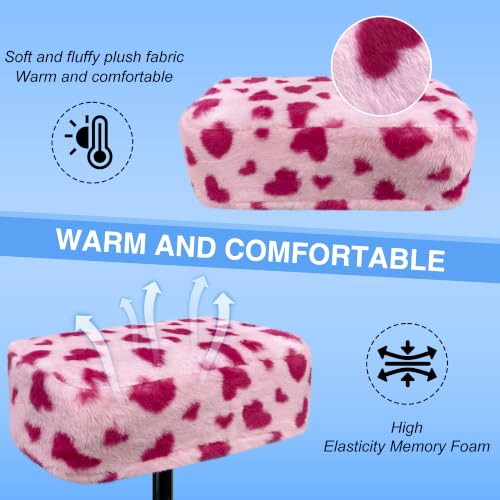 Pink Heart Knee Scooter Cushion Pad with Memory Foam - Soft Plush Comfort