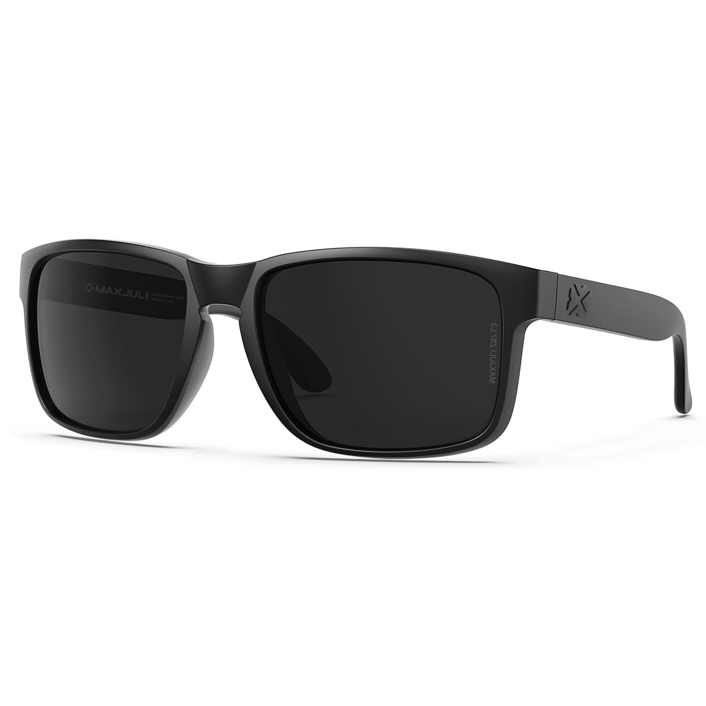MAXJULI XL Size Double Extra Large Z87 Sunglasses for Big Wide Heads Men TR90 UV400 Protection Glasses 8120XL(Black/Grey)