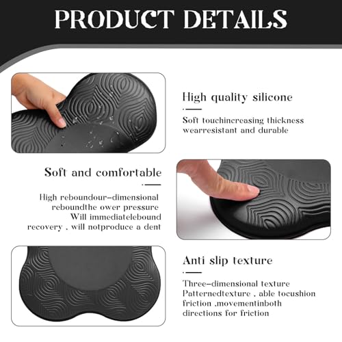 Extra Thick Yoga Knee & Elbow Cushions - 2 Packs - Black