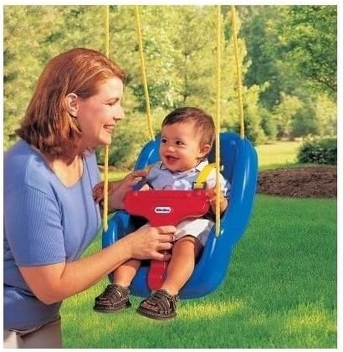 Little Tikes Baby Swing - Portable Hanging Rocker for Indoor/Outdoor Use | Adjustable Straps, Blue, 50 lb Capacity
