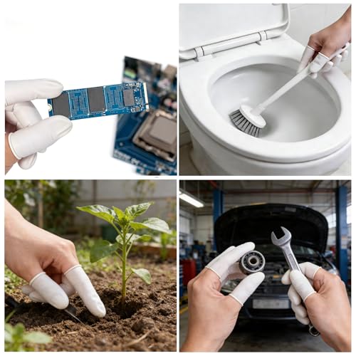Disposable Latex Finger Cots - Waterproof Anti-Slip Protectors (105 Pack)