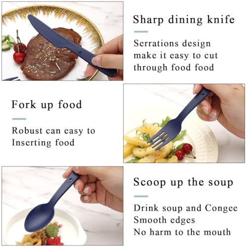 Travel Utensils Set for 6 - Compact Reusable Cutlery with Colors